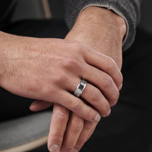 Anel Aliança Prata Masculino Feminino Chanfrado Anatômico 6mm - Anel Para Homens Aço Inox (19)