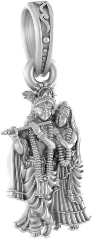 Pendentif argent 92,5% Radha Krishna idée cadeau spirituel mixte