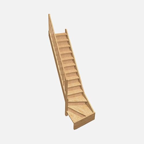 Preisvergleich Produktbild Normandie - Raumspartreppe viertelgewendelt unten links aus Holz