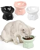 Ceramic Elevated Cat Bowls, 4 Pack 5 Oz Whisker...