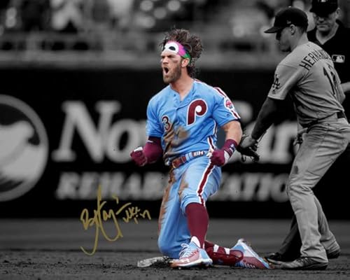 Ikonic Fotohaus Bryce Harper Celebration Signed Photo Autograph Print Wall