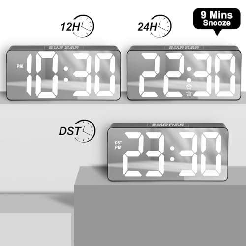 Big Number LED Mirror Alarm Clock