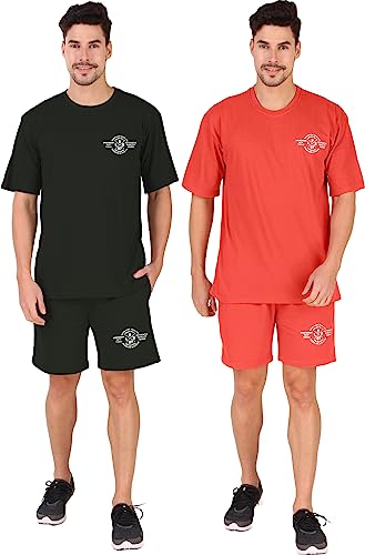 Image of London Hills Shorts Pant for Men Cotton Blend with Side Pockets | Shorts for Men | Half Pant for Man | Shorts' for Mens Stylish | Gym Short's for Man Workout | Boxer Shor'ts for Man's | Green, Navy
