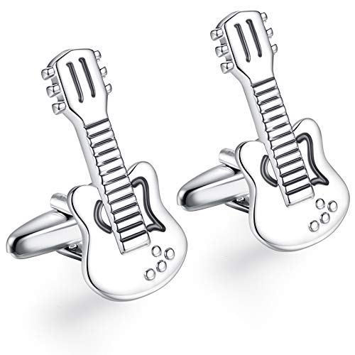 Gemelos de guitarra HONEY BEAR para hombre acero plata