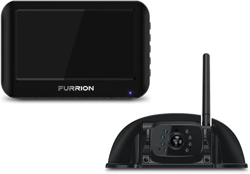 Furrion Vision S - Sistema de cámara inalámbrica de respaldo para RV con monitor de 4.3 pulgadas, 1 aleta de tiburón trasera, visión nocturna