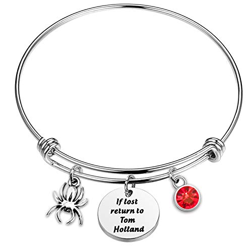 Inspirational Spider Bracelet for Women Man If Lost Return to Tom Holland Spidermen Fan Gifts for Girls Son Kids (Bracelet)