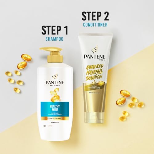 Image of Pantene Hair Science Healthy Shine Shampoo 650ml,with Pro-Vitamins & Vitamin E,makes hair so healthy for shiny hair,for all hair types, shampoo for women & men, shampoo for healthy hair (Pack of 2)