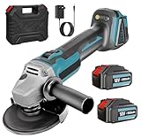 Akku Winkelmühle，Ersatz für Makita,125 mm Flexi Winkelschleifmaschine，Drahtlose Aufladbare Schleifmaschine，Bürstenloser Motor mit 8500 U/min，Geeignet für Schleifen Fliesen schneiden（2X5500mAh Akku)﻿
