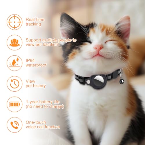 Bluetooth Tracker, Tracker FüR Haustiere, Katzen-Trackers-Halsband, Kompatibel Mit Ios Und Android, Keine Monatlichen GebüHren, Ip64, Wasserdicht, KatzeTracke FüR Haustiere (1 Packung)