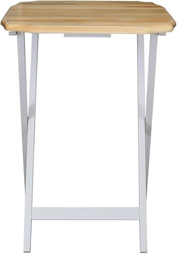 Miniatura 5 de Casual Home Juego de mesa de bandejas 660-40, natural, 14.75 x 19 x 25.5 pulgadas, 5 piezas Natural,Blanco,Piernas blancas superiores