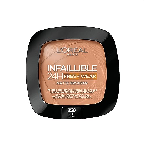 L’Oréal Paris Soft Matte Bronzer, Longwear, Matte Finish, Waterproof and Transfer-proof, Infallible 24H, 250 Light