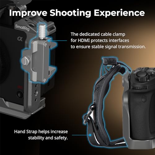 SmallRig FX3 / FX30 HawkLock Quick Release Camera Cage Kit for Sony with XLR Handle Extension, Wrist Strap and Cable Clamp for HDMI, QR Cold Shoe, NATO Rail/QR Plate for Arca,Titanium Gray - 4771 by SmallRig - Image 8