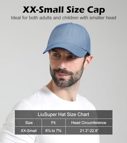 Image of LiuSuper Hats for Small Heads Men, Petite Baseball Caps for Women, XXS Adjustable Trucker Hat Dad Hat(21.3 inch-22.8 inch, 54cm-58cm)