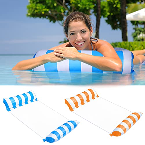 Galleggianti Gonfiabili per Piscina 2 pezzi, Piscina Galleggiante 4 in 1 Amaca Gonfiabile Galleggiante Sdraio Galleggiante Mare con rete in poliestere per adulti, Spiaggia accessori per piscina