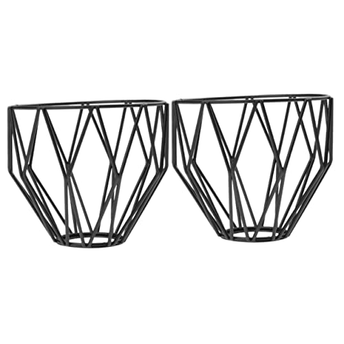 HOMSFOU 2 Piezas Pantalla De Lámpara Pendant Lamp Shade Protector De Jaula De Bombillas Luminaria Industrial Jaula De Bombillas De Estilo Industrial Caparazón Lamparas Hierro Forjado