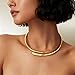 GoldGifts Statement Chunky Gold Collar Necklace, 14K Gold Plated Teardrop Cuff Choker with Open Cuff Design, Non Tarnish Waterproof Bangle Fashionable Thick Wrap Jewelry Gifts for Women