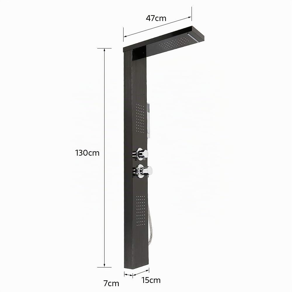 Columna Ducha Columna de Hidromasaje con Grifo Acero Inoxidable Panel Duchas Set Ducha Sistema Duchas de Baño,15 * 47 * 130 cm