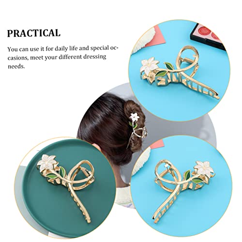 Beavorty 2 Unidades Presilha De Peixe Para Prender Cabelo De Flor Grampo De Cabelo De Flor De Metal