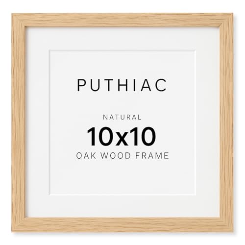 10x10 Oak Wood Picture Frame - Minimalist 10x10 Poster Frame, 10