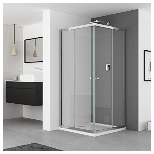 IMPTS Duschkabin 80 x 80 hörningång med skjutdörrar hörnkabin duschavskiljare duschdörr duschvägg med 6 mm ESG-glas, 185 cm