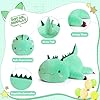 SNOWOLF Cute Dinosaur Plush Pillow Soft Dino Stuffed Animal Kawaii Plushie Toy Hugging Pillow Great Gift for Kids and Adult Birthday Valentines, 20", Green #5