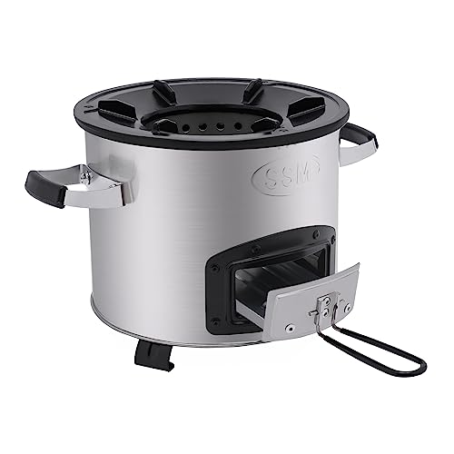 Raketenofen, Holzofen, Rocket Stove mit Tasche für Garten, Hof, Terrasse, Camping, Picknick, Wandern usw