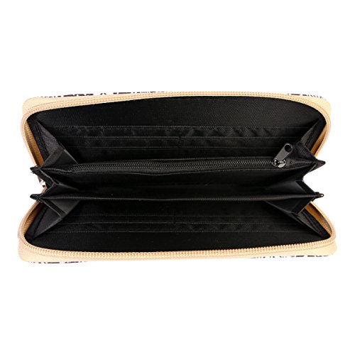 Riah Fashion Geometric Print Zip Around Wallet - Card Phone Slot Zipper Purse Chevron, Cork, Crochet, Camo, Stripe, American Flag (Sports - Soccer) #TOP2