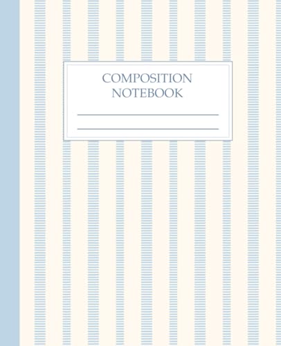 Coastal Blue Striped Composition Notebook: Light Blue Textured Stripe Journal, College Ruled Lined Book for Clean Girl Aesthetic & Preppy Euro Summer School Supplies image 2