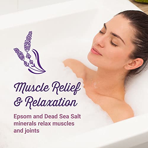 Relaxing Lavender Bath Salt | Epsom Salts And Dead Sea Minerals For Soaking & Muscle Relief | Foot Soak | Bath Salts For Women | Soothing Lavender Scent | Bath Products | Soak In Luxury 1 Lbs #TOP1