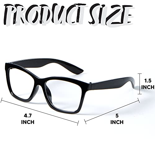 Spooktacular Creations Nerd Glasses, Black Fake Glasses with Clear Lenses Halloween Cosplay Costume Props for Boys Girls Halloween Accessories - Image 6