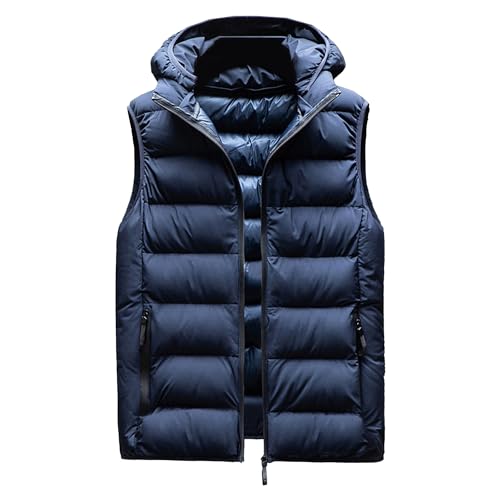 Veste d'hiver sans manches pour homme gilet rembourré matelassé noir
