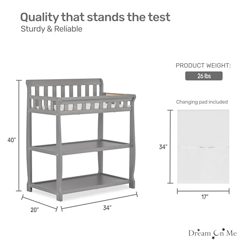 Image of Dream On Me Ashton Changing Table, Steel Grey 34x20x40 Inch (Pack of 1)