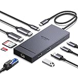 UGREEN USB C Docking Station Dual Monitor, Revodok Pro 2102 (10-in-1) Dock with 2X 4K@60Hz HDMI, Type A&C 3.2 Data Ports, SD/TF Card Reader, Gigabit Ethernet Adapter, PD 100W Charging for PC Laptop