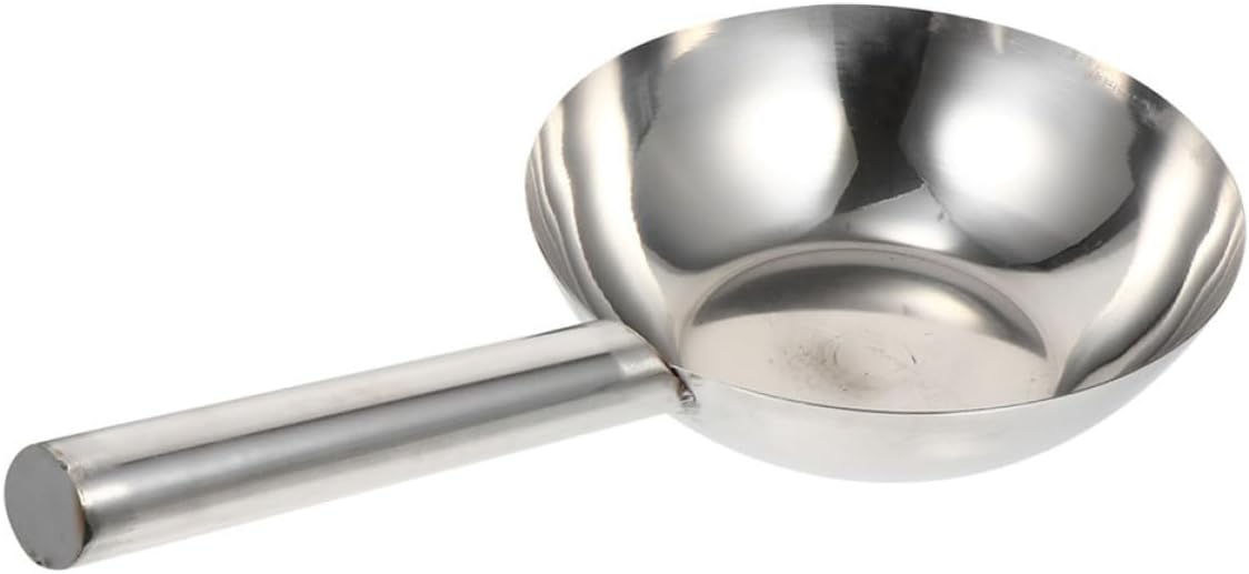 Stainless Steel Kitchen Ladle Sturdy and Heat Resistant with Thickened round Handle, Multi-functional Water Spoon 41cm Length for Cooking and Serving Soups