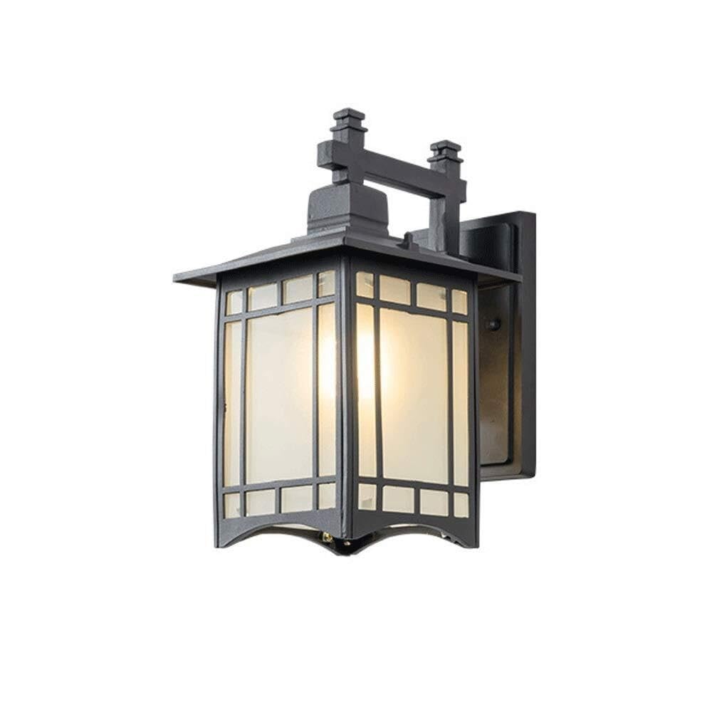 JYBNBBE Waterproof Outdoor Wall Light, Rustproof Wall Lamp with Glass Shade, E27 Fixture