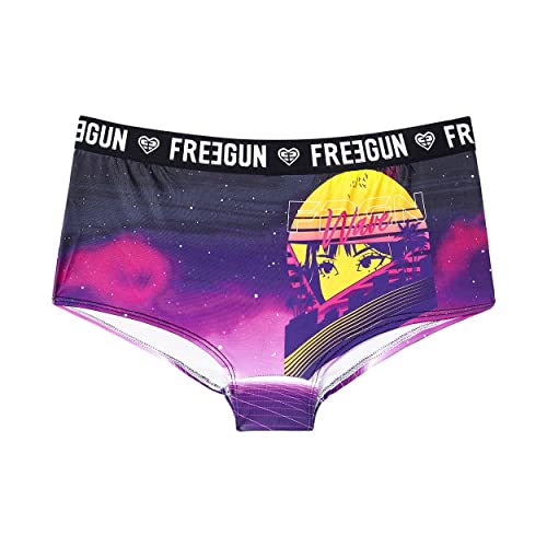 FREEGUN Shorty Fille Manga, sous-vêtement Enfant, Confortable et Doux, Jaune, Violet, Rose, Taille 12/14 Ans