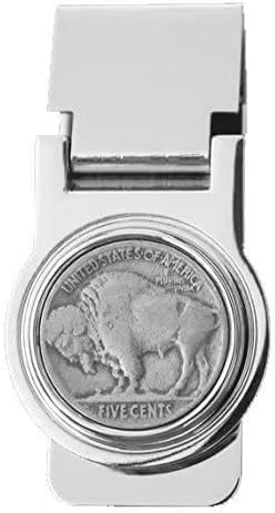 US 1913 1938 Indian Head Buffalo Nickel 5 Cent Coin Bisagra Clip de dinero NUEVO