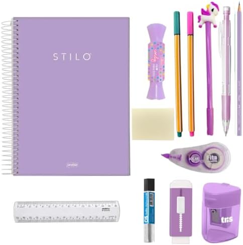 Kit Papelaria 13 Peças Tons Pastel Volta Às Aulas Feminino Comple...