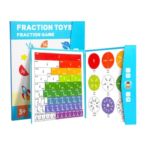 Kiuiom - Kiuiom Manipulateurs Mathématiques Magnétiques,Montessori Livre De Puzzle Magnétique À Fractions,Carreaux De Fraction Magnétiques pour Enfants,Manipulation De Fractions pour L'École Primaire