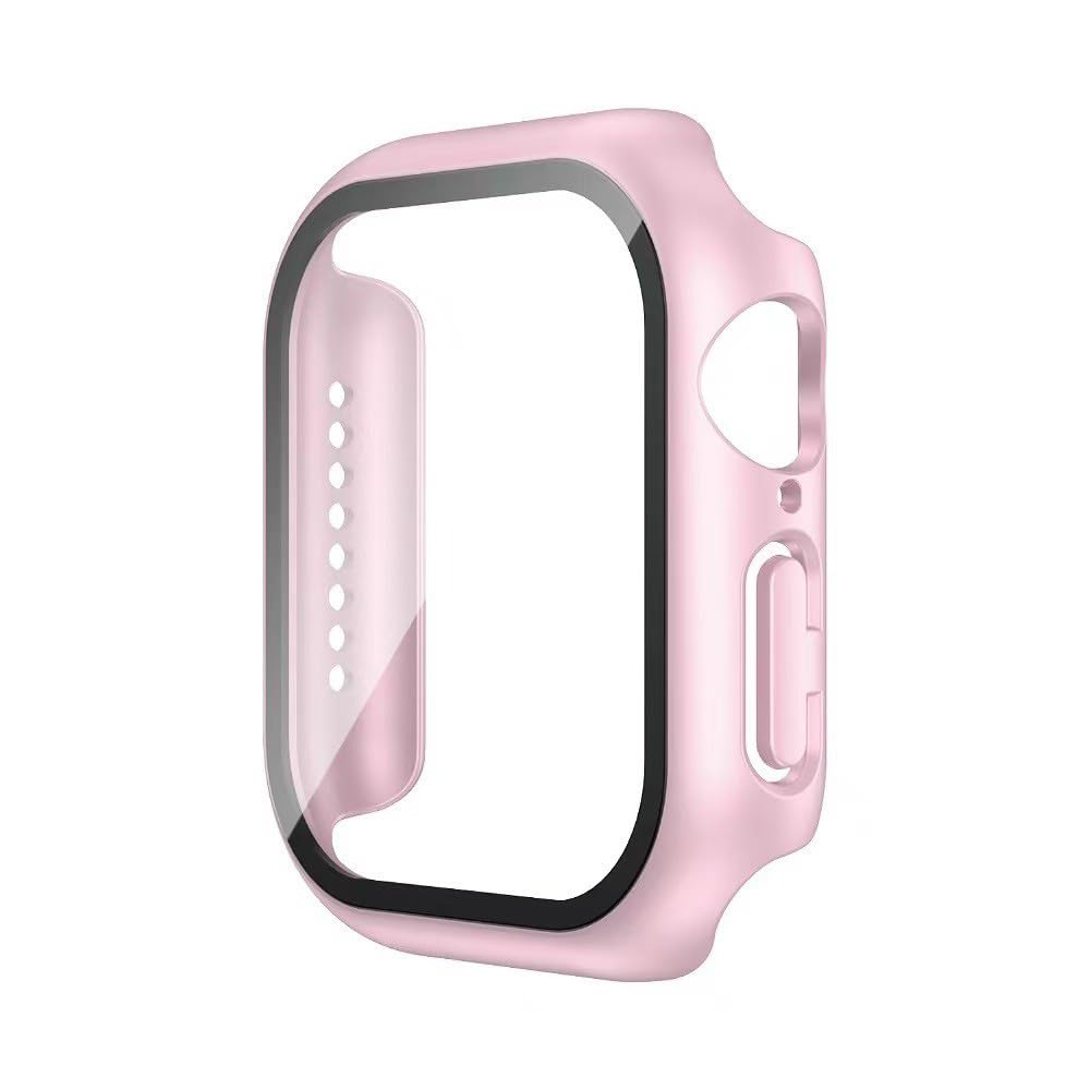 HYGAMOCC Tempered Glass Case Compatible for Apple Watch Case 41mm Slim Guard Bumper Full Coverage Hard PC Protective