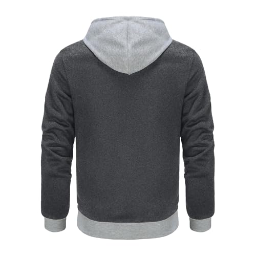 Men's Color Block Hoodie 2025 Trendy Patchwork Casual Long Sleeve Pullover Fall Winter Loose Sweatshirt with Pocket4