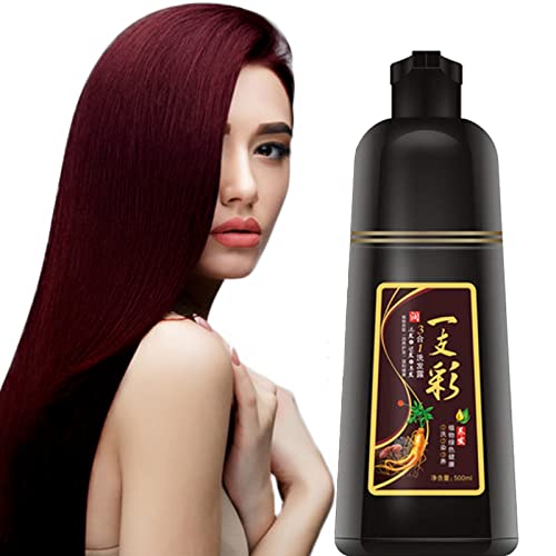 Herbal Hair Color Shampoo-Instant Hair Dye Shampoo-3-In-1 Hair Color For Gray Hair Coverage-Natural Women&Men Hair Coloring In Minutes (Red Wine) #TOP4