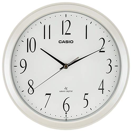 CASIO(カシオ) 掛け時計 電波 ホワイト 直径26.8cm アナログ 夜間秒針停止 IQ-1060J-7JF