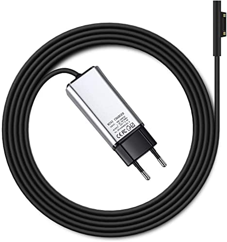 YGJ® Surface Adaptador Cargadores de Tablet para Microsoft Surface Pro 3 Pro 4 Pro 5 1706 1800 1625 1735 1736 Surface Laptop Fuente de alimentación1.8m Cable Cargador con 65W 15V 4A (65W 15V 4A) Cover
