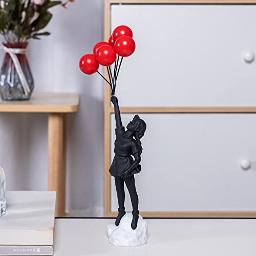 Qzvanlon Flying Balloons Girl Statue, Modern Art Sculptures For Home Decor, Resin Figure Sculpture Crafts Ornament, Collectible Figurines Living Room Decoration #TOP1