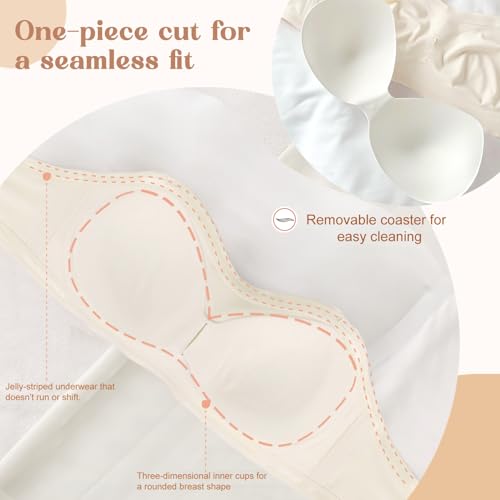 Girls Training Strapless Bandeau Bras Teen Tube Top 12-14 14-16 16-18 Seamless Padding Bralettes4