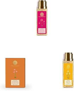 Forest Essentials After Bath Oil Indian Rose Absolute &amp; Luxury Sugar Soap Lime Saffron Oudh Handmade Raw Cane Sugar &amp; Afte...