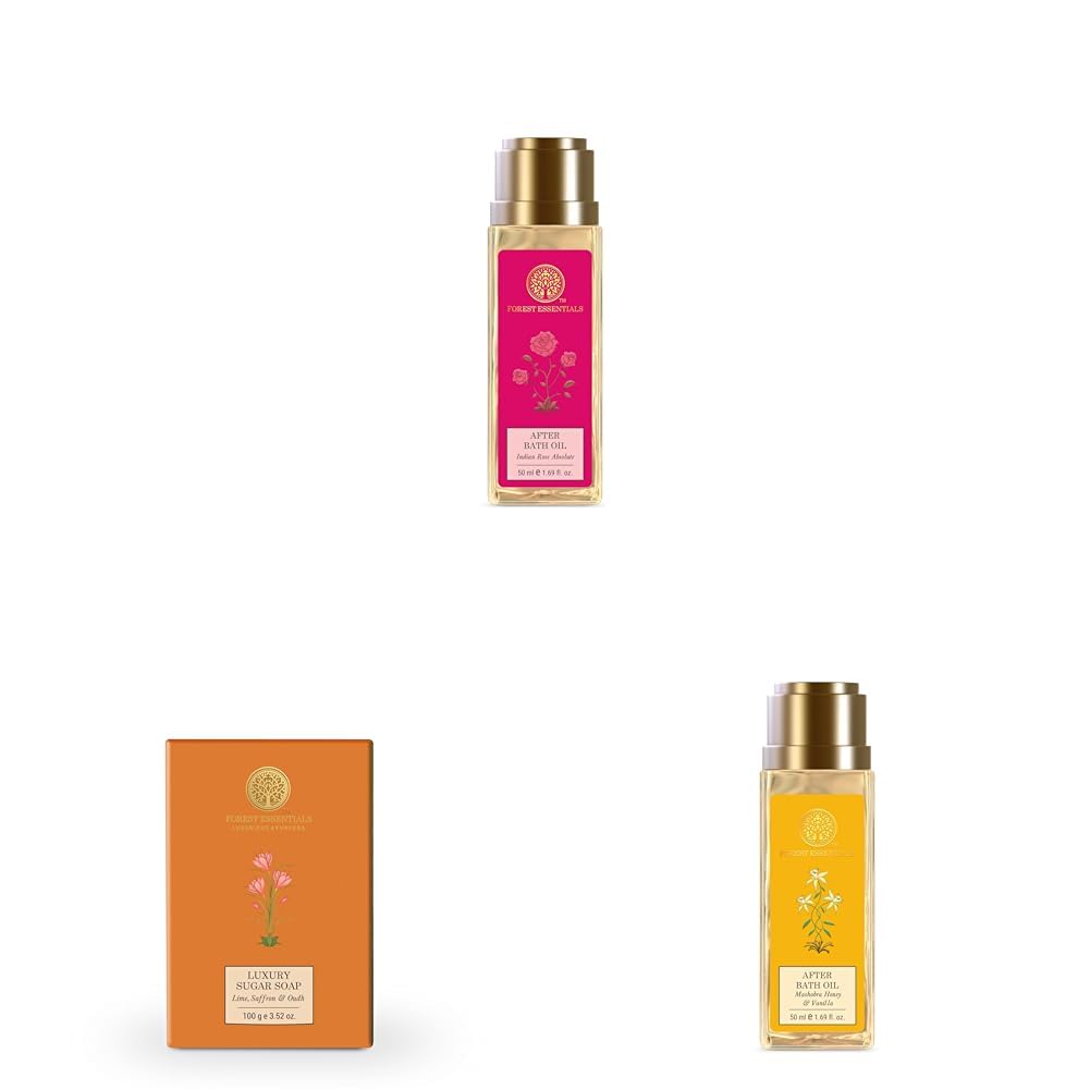 Forest Essentials Rose Oil, Lime Soap, Honey Vanilla Oil-image-34
