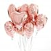 AnnoDeel 20 pcs 18inch Rose Gold Heart Balloons, Heart shaped Balloons foil Love Balloons for Wedding Decoration Party Balloons Birthday