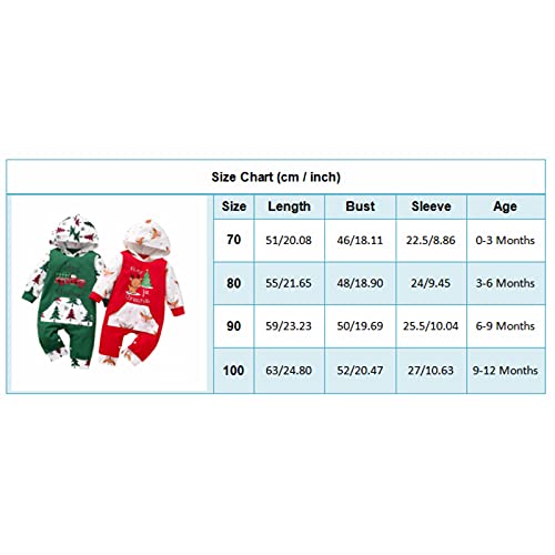 Rsrzrcj First Christmas Outfit Newborn Baby Boy Girl Christmas Romper Long Sleeve Hoodie Bodysuit Christmas Clothes One Piece (Xmas Tree+Green, 3-6 Months) #TOP6
